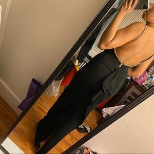 Nicole Bakti Metal Beaded Black Gown